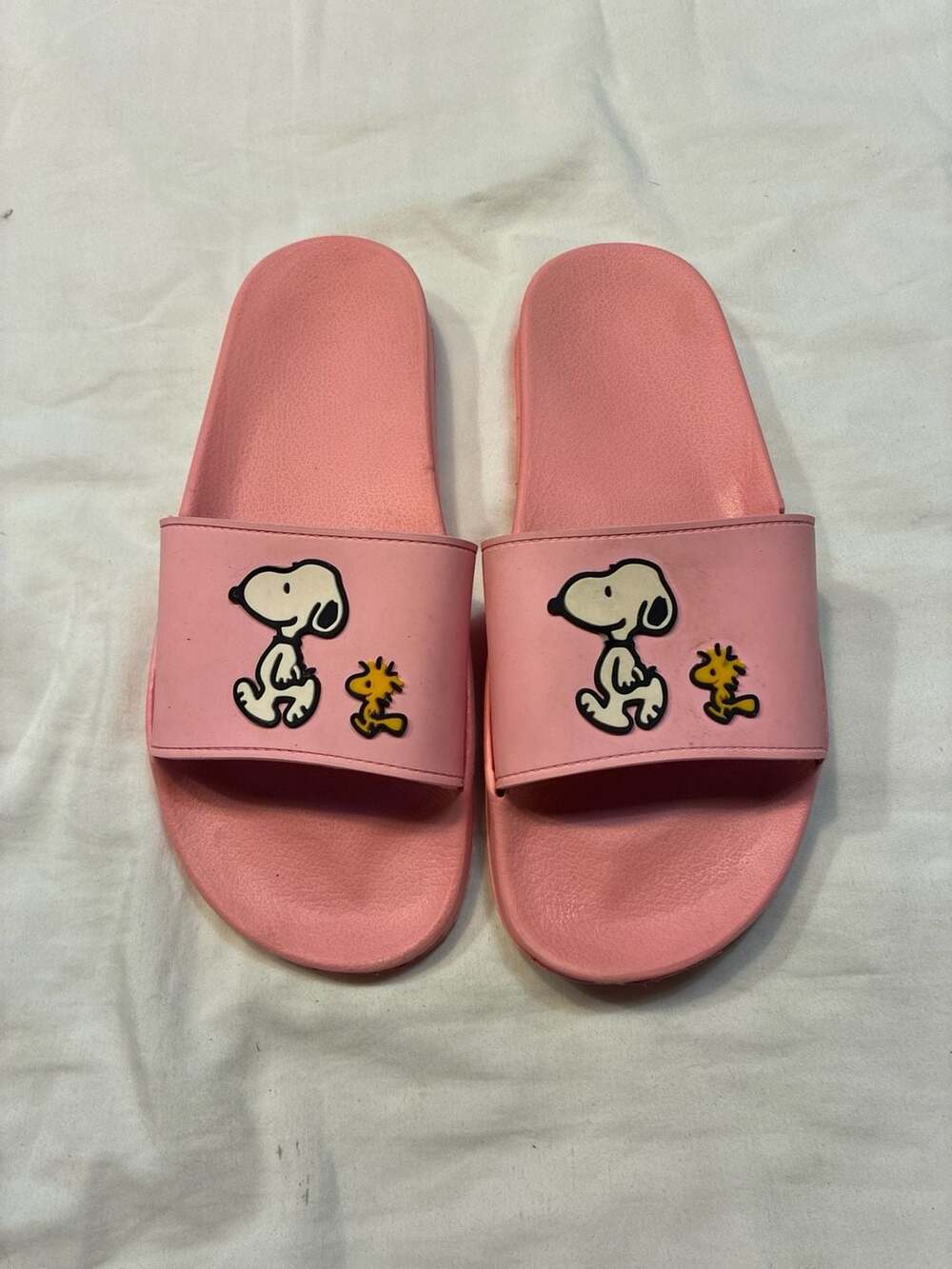 Snoopy and Woodstock Pink Slides Made in Mexico